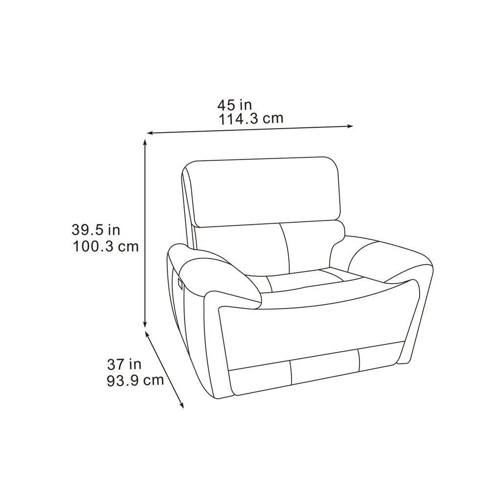 Cairo Black Lay-Z-Boy Style Fabric Power Recliner Chair
