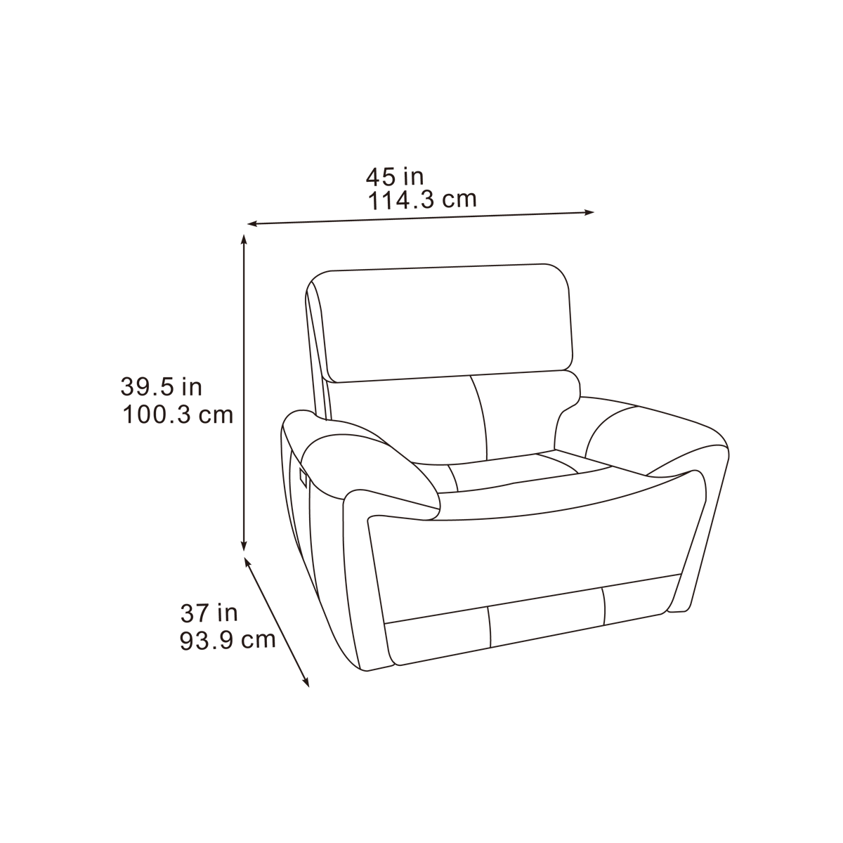 Cairo Black Lay-Z-Boy Style Fabric Power Recliner Chair
