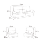 Cairo Black Lay-Z-Boy Style Fabric Power Recliner 3 Seater Sofa