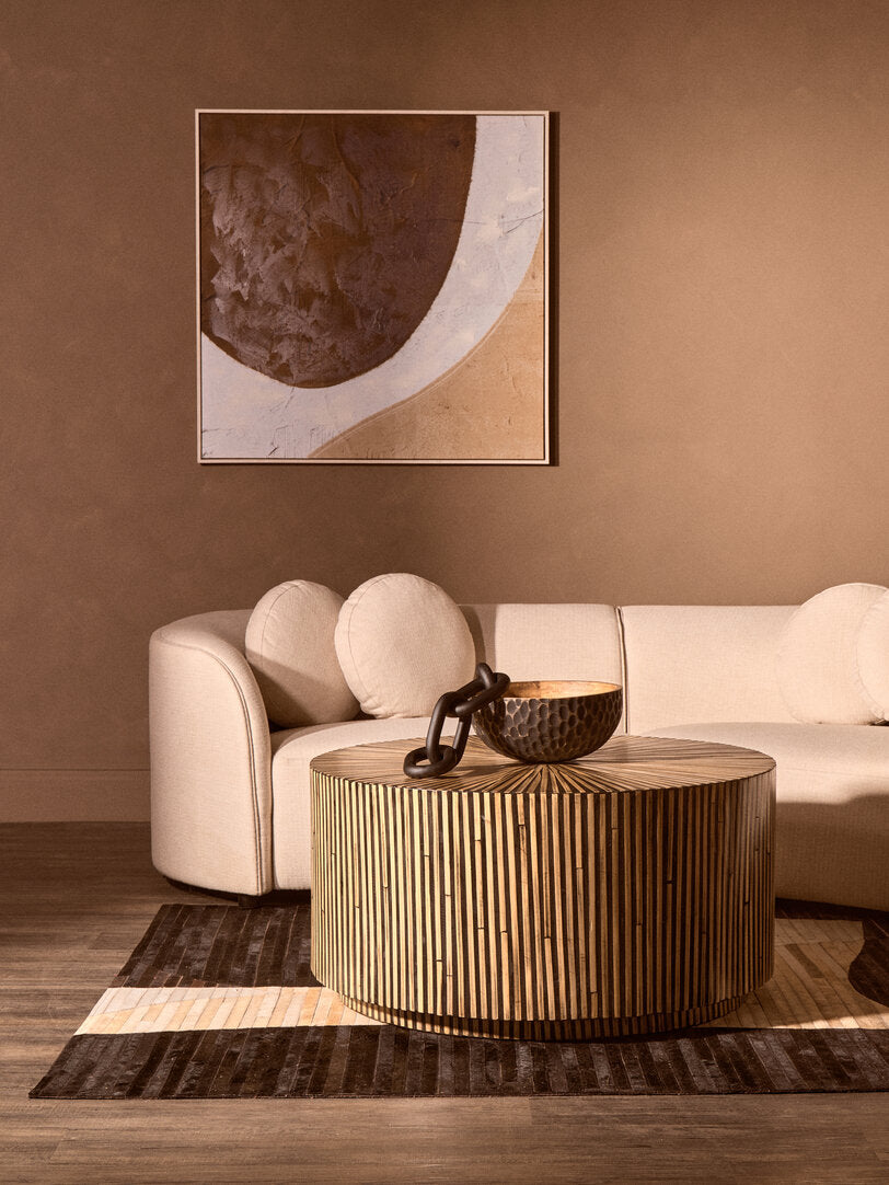 Bambusa Bamboo Inlay Round Coffee Table