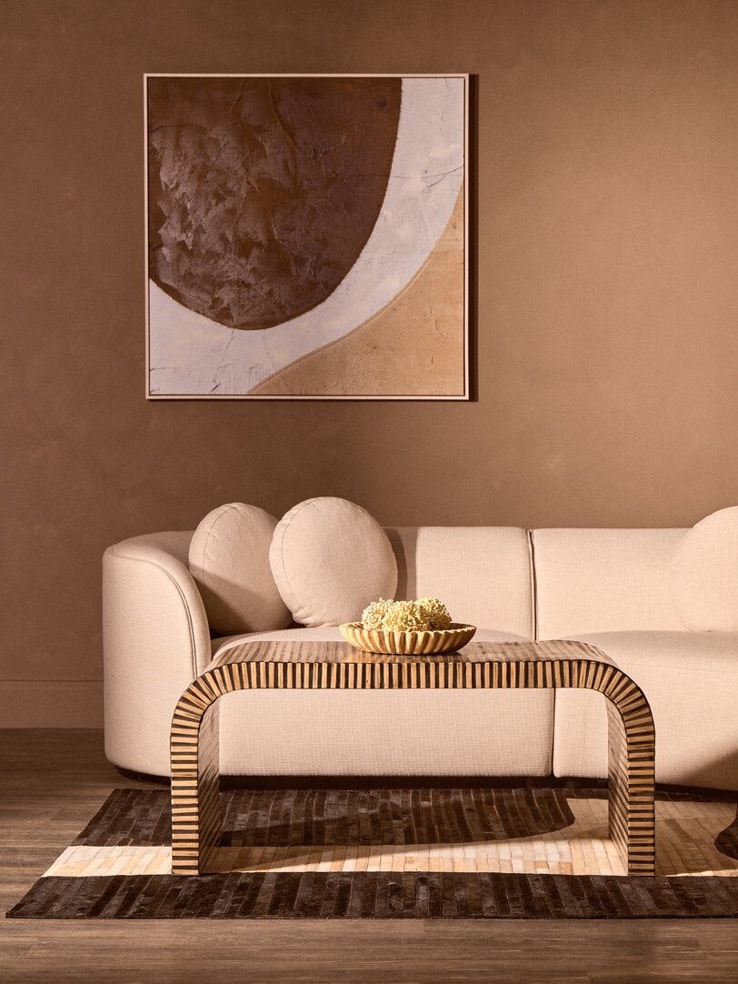 Bambusa Bamboo Inlay Curved Coffee Table