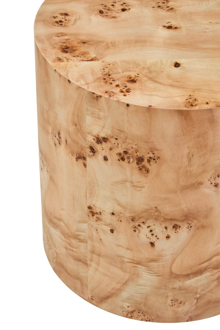 Mota Burl Wood Design Round Side Table