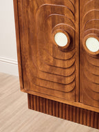 Sangar Two Door Mango Wood Carved Cabinet