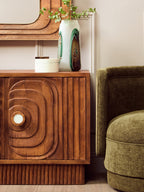 Sangar Two Door Mango Wood Carved Sideboard