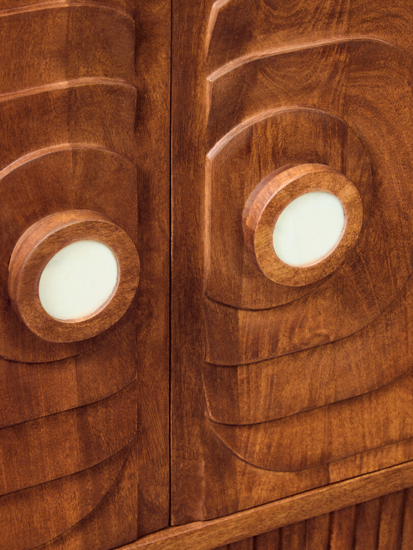 Sangar Two Door Mango Wood Carved Sideboard