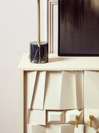 Sita Four Door Whitewash Mango Wood Abstract Sideboard