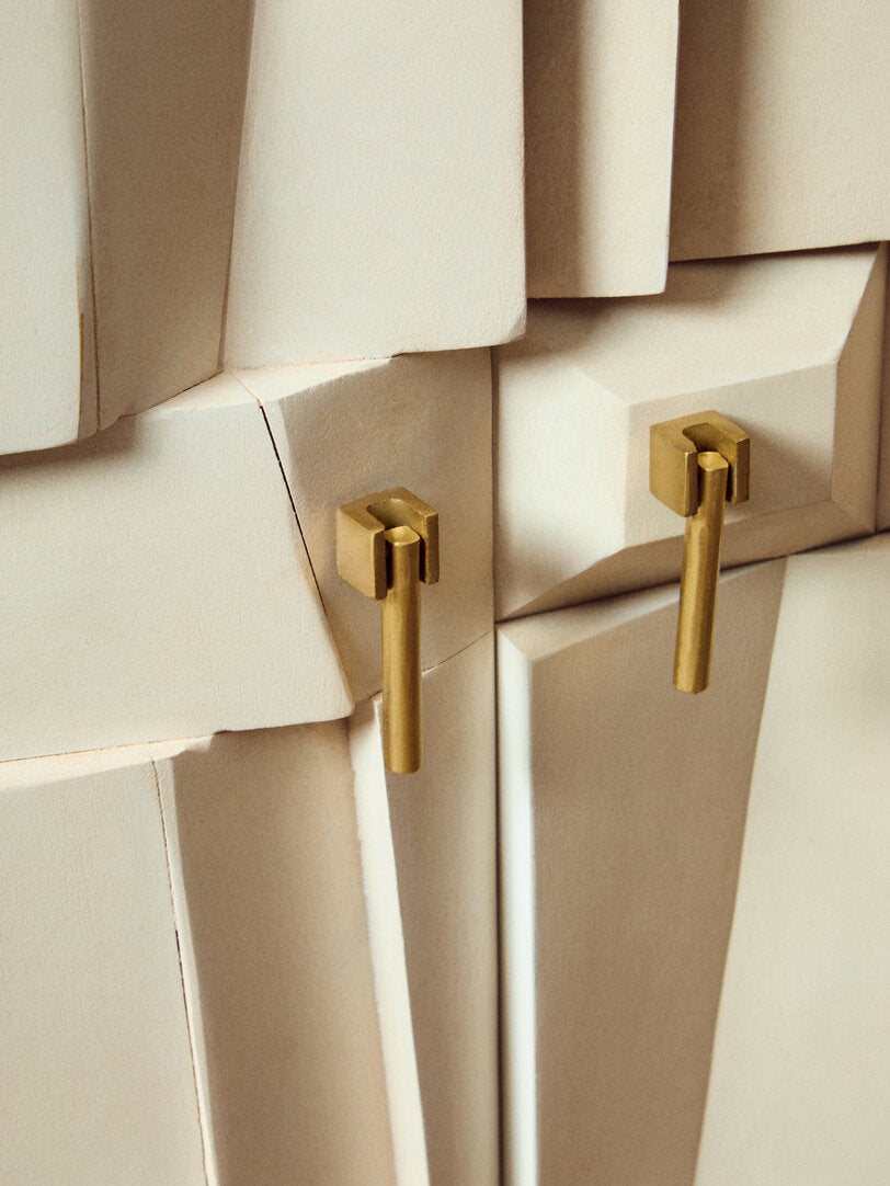 Sita Four Door Whitewash Mango Wood Abstract Sideboard