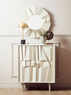 Sita Two Door Whitewash Mango Wood Abstract Cabinet