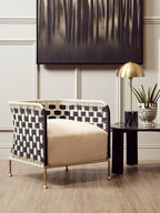 Satna Black And White Jute Chair