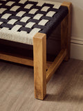 Satna Black And White Jute Bench