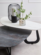 Imperia 2 Tier Large Asymmetrical Ceramic Coffee Table