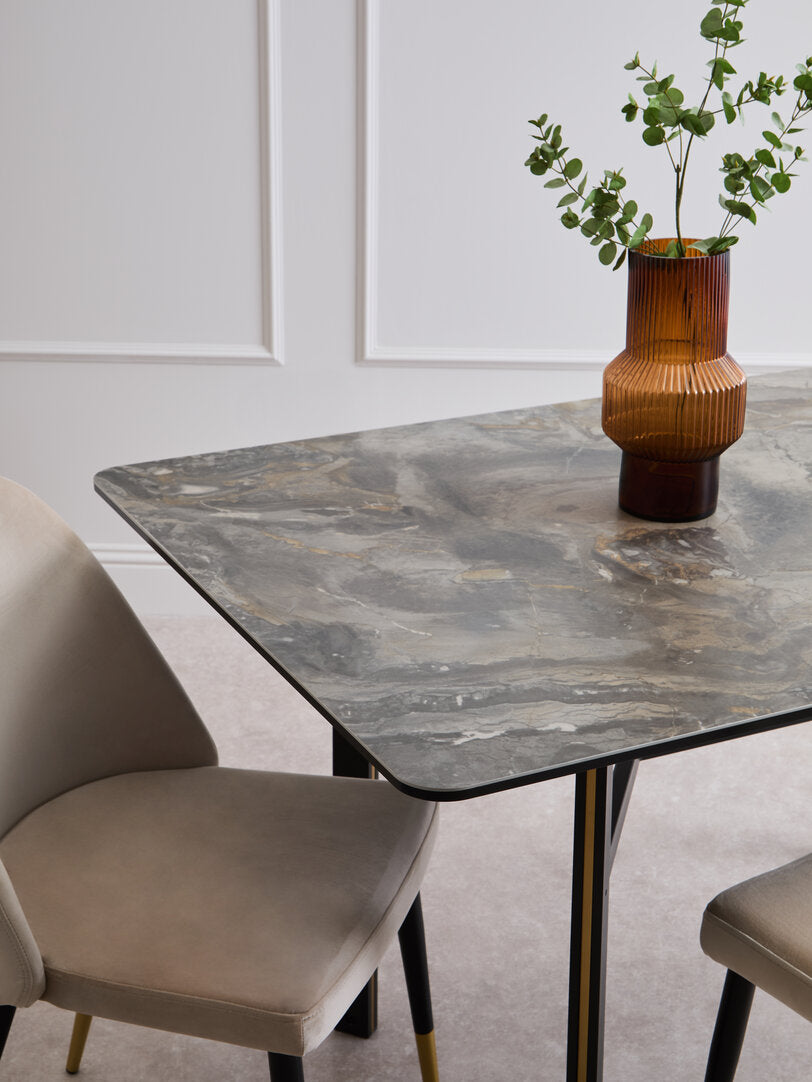 Imperia Ceramic Marble Effect Rectangular Dining Table