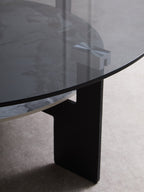 Imperia Round Grey Glass And Ceramic Large Coffee Table