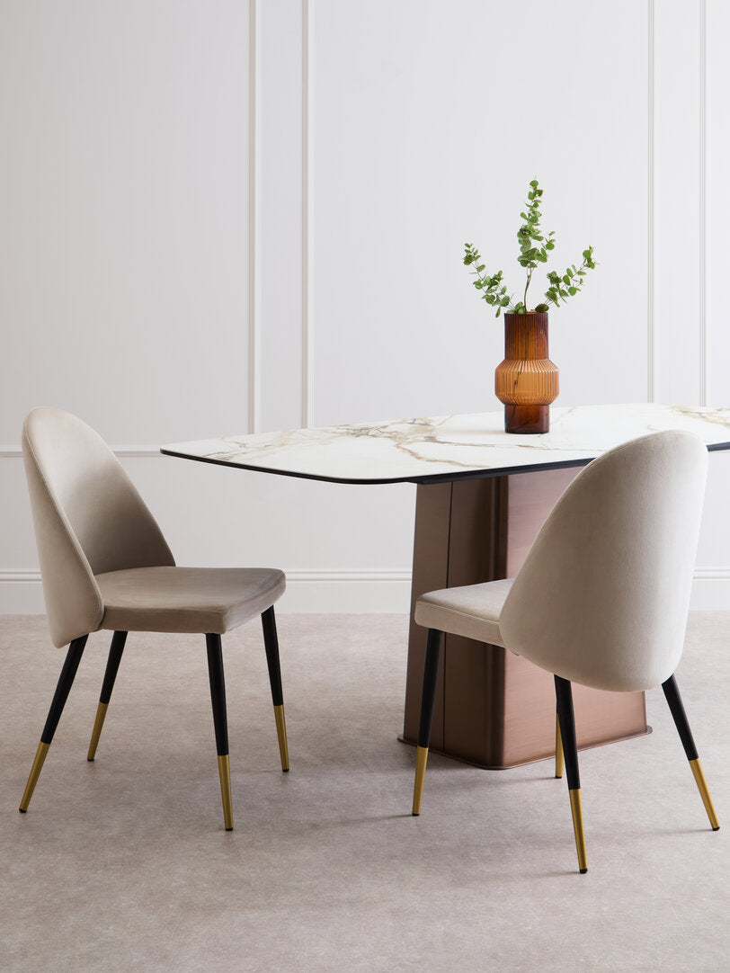 Imperia White Ceramic Marble Effect Rectangular Dining Table