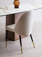 Imperia White Ceramic Marble Effect Rectangular Dining Table