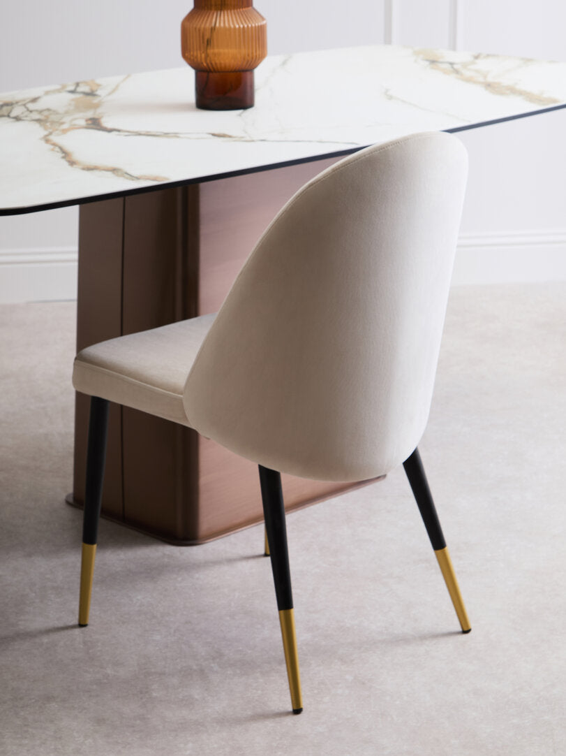 Imperia White Ceramic Marble Effect Rectangular Dining Table