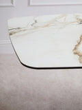 Imperia White Ceramic Marble Effect Rectangular Dining Table
