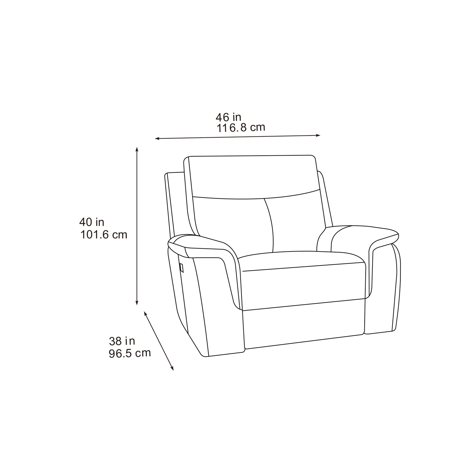 Maverick Black Lay-Z-Boy Style Fabric Power Recliner Armchair Tamla | Maverick | DFS