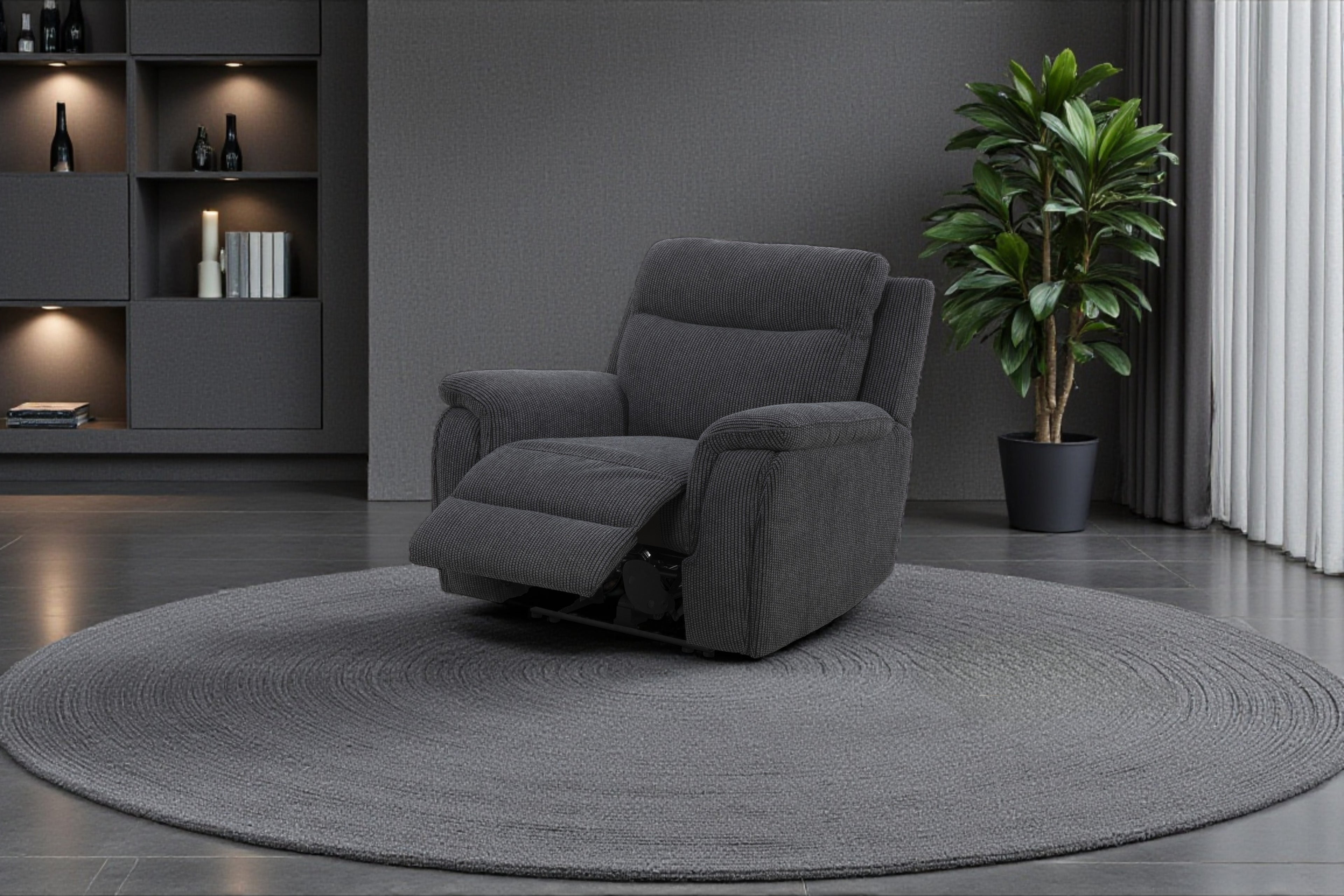 Maverick Black Lay-Z-Boy Style Fabric Power Recliner Armchair Tamla | Maverick | DFS