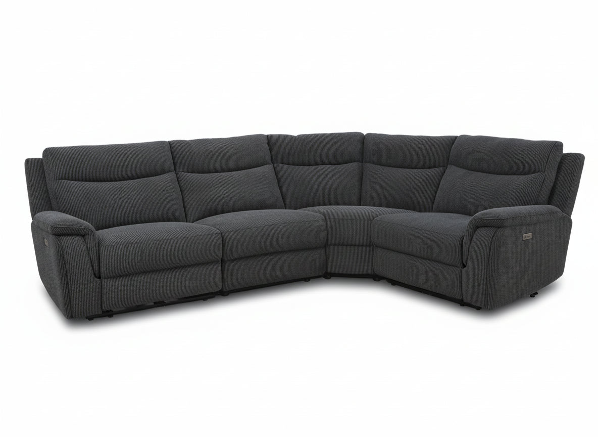 Maverick Black Lay-Z-Boy Style Fabric Power Recliner Corner Sofa Tamla | Maverick | DFS