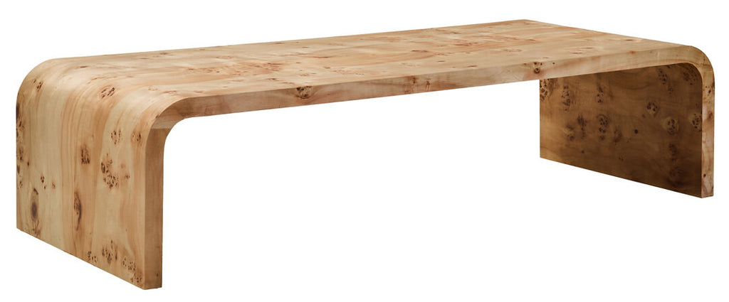 Mota Burl Wood Design Curved Coffee Table