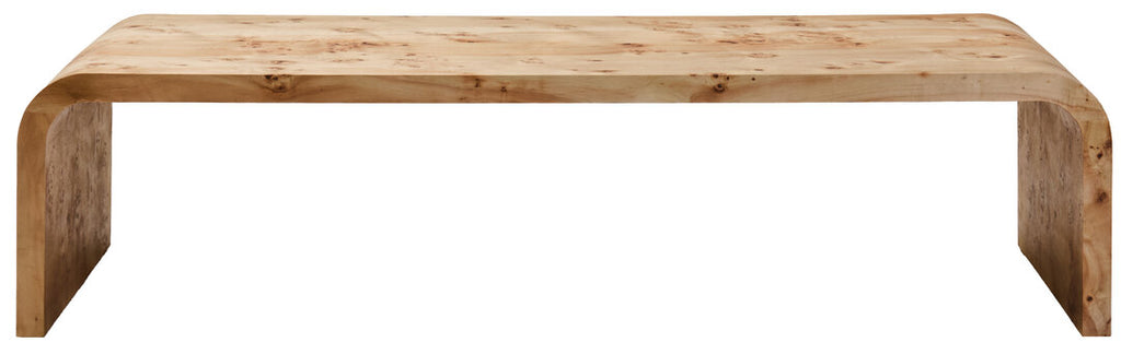 Mota Burl Wood Design Curved Coffee Table