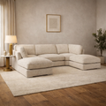 Inga Sofa Beige Boucle U Shape Corner Morgan | Malvern | Somerford | Calix | Euphoria | Plush Style