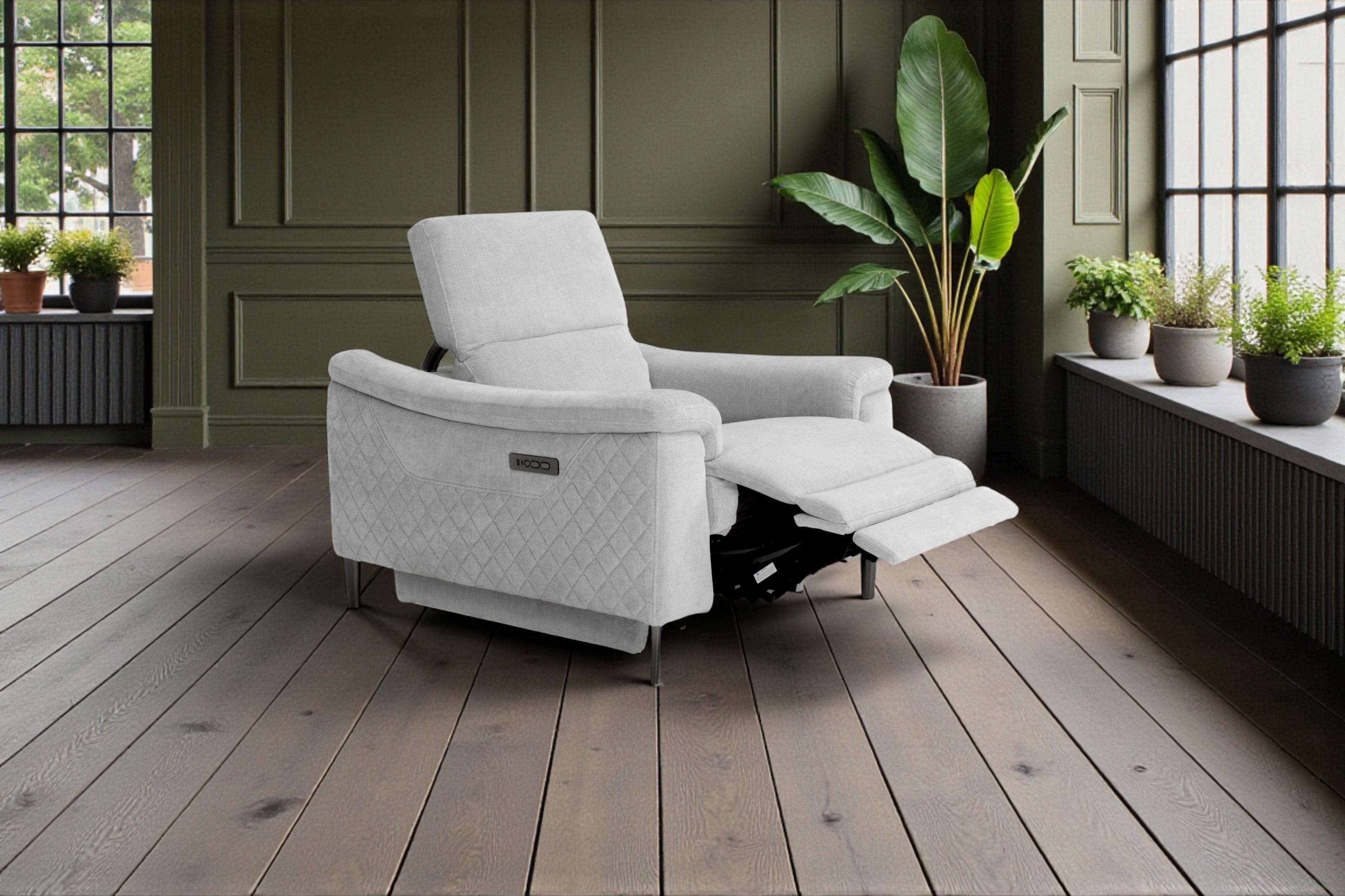 Orbit Ivory Lay-Z-Boy Style Fabric Power Recliner Armchair | Paolo | Callie | Penny | Daytona | Revel | Sonder | DFS
