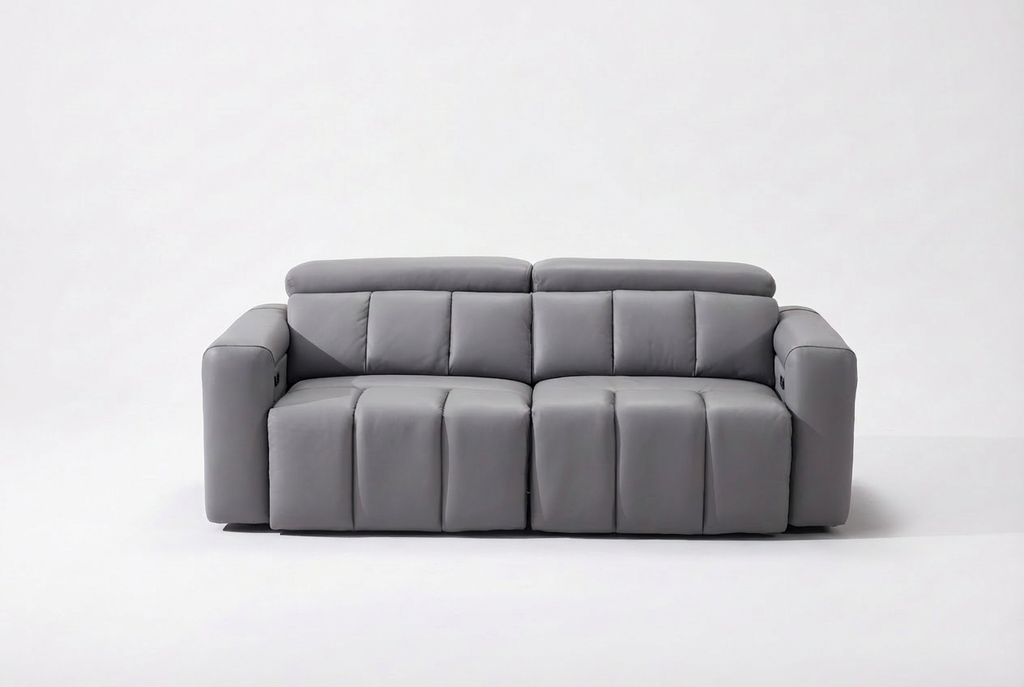 Dallas Grey Lay-Z-Boy Style Leather Power Recliner 3 Seater Sofa