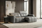 Dallas Grey Lay-Z-Boy Style Leather Power Recliner 3 Seater Sofa