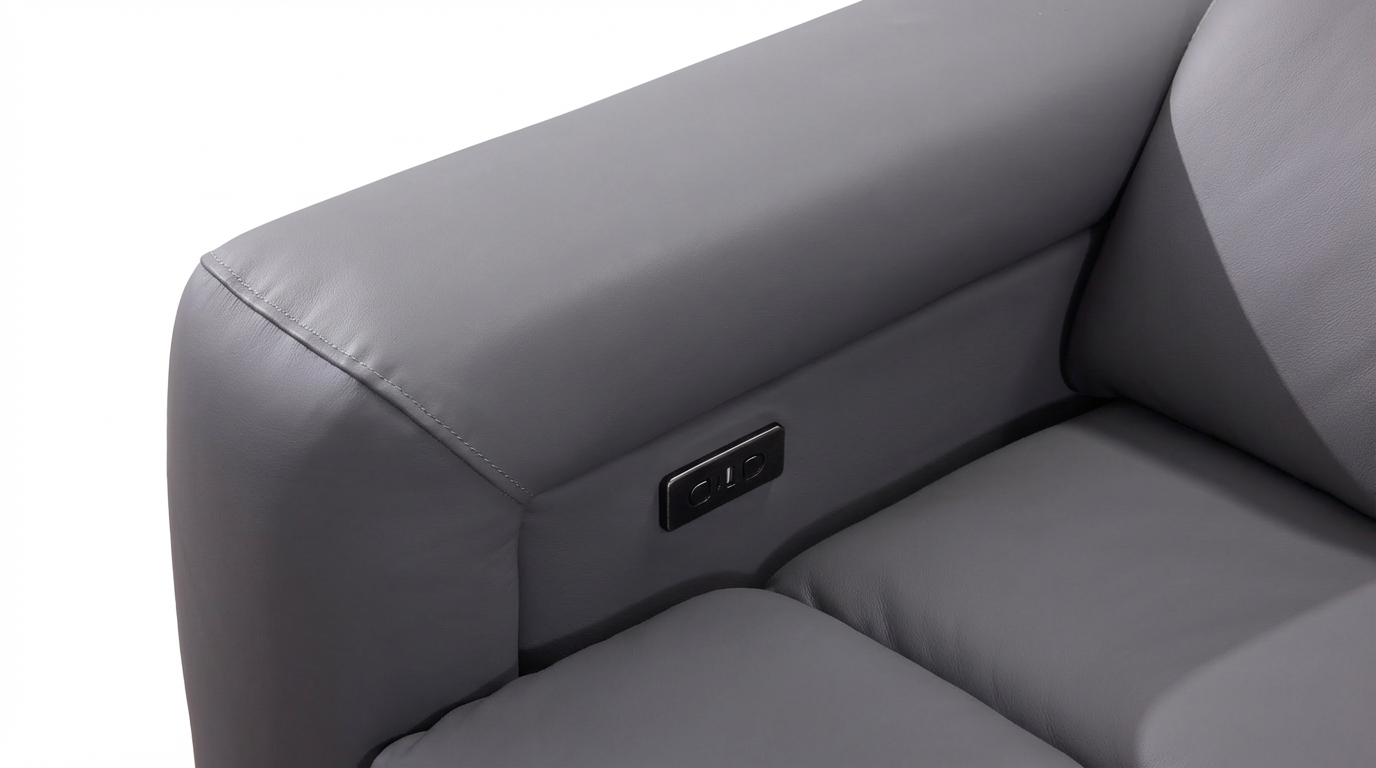 Dallas Grey Lay-Z-Boy Style Leather Power Recliner 3 Seater Sofa
