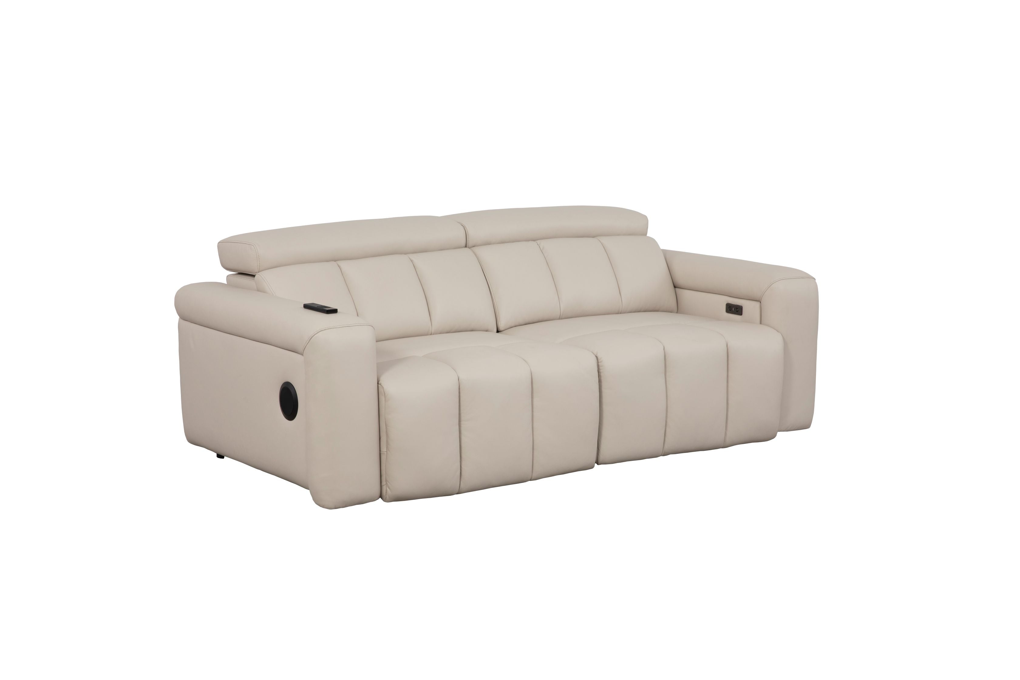 Dallas Cream Lay-Z-Boy Style Leather Power Recliner 3 Seater Sofa