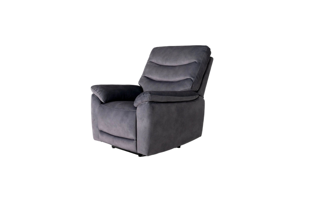 Toledo Steel Grey  Lay-Z-Boy Style Fabric Power Recliner Armchair
