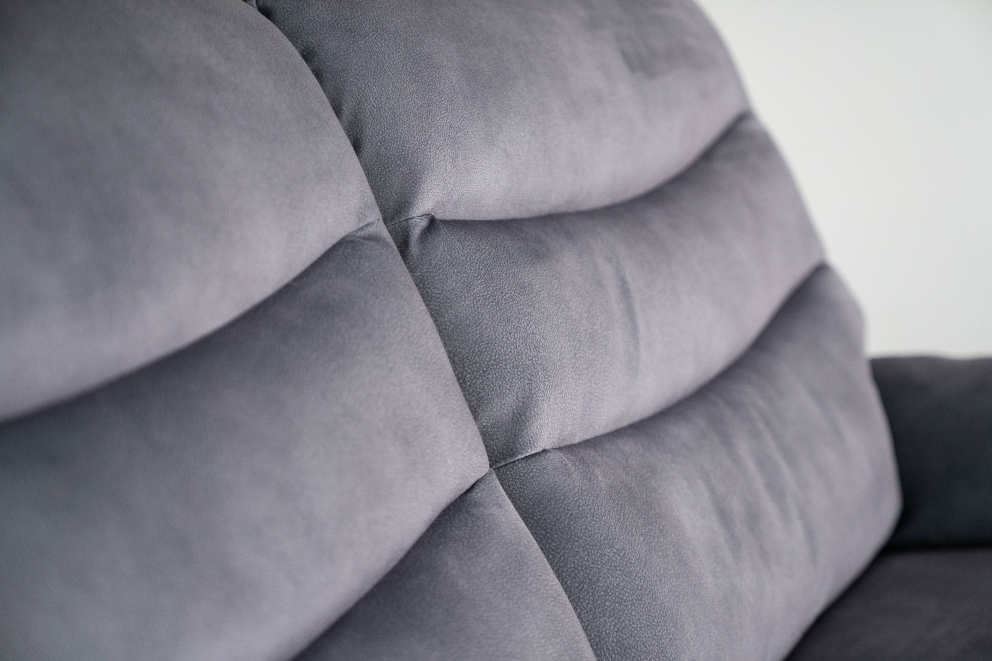Toledo Steel Grey  Lay-Z-Boy Style Fabric Power Recliner 2 Seater Sofa