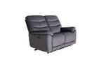 Toledo Steel Grey  Lay-Z-Boy Style Fabric Power Recliner 2 Seater Sofa