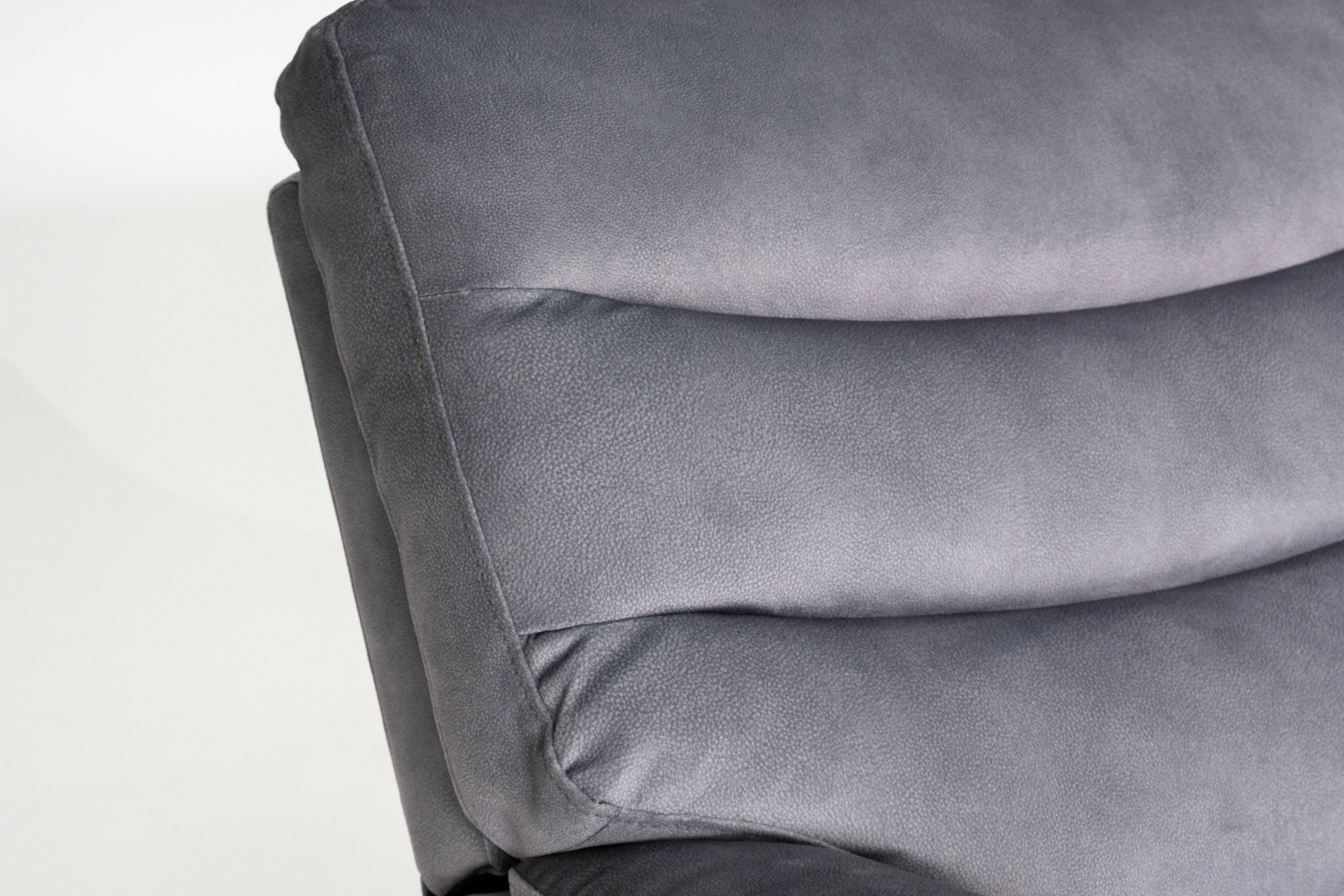 Toledo Steel Grey  Lay-Z-Boy Style Fabric Power Recliner 3 Seater Sofa