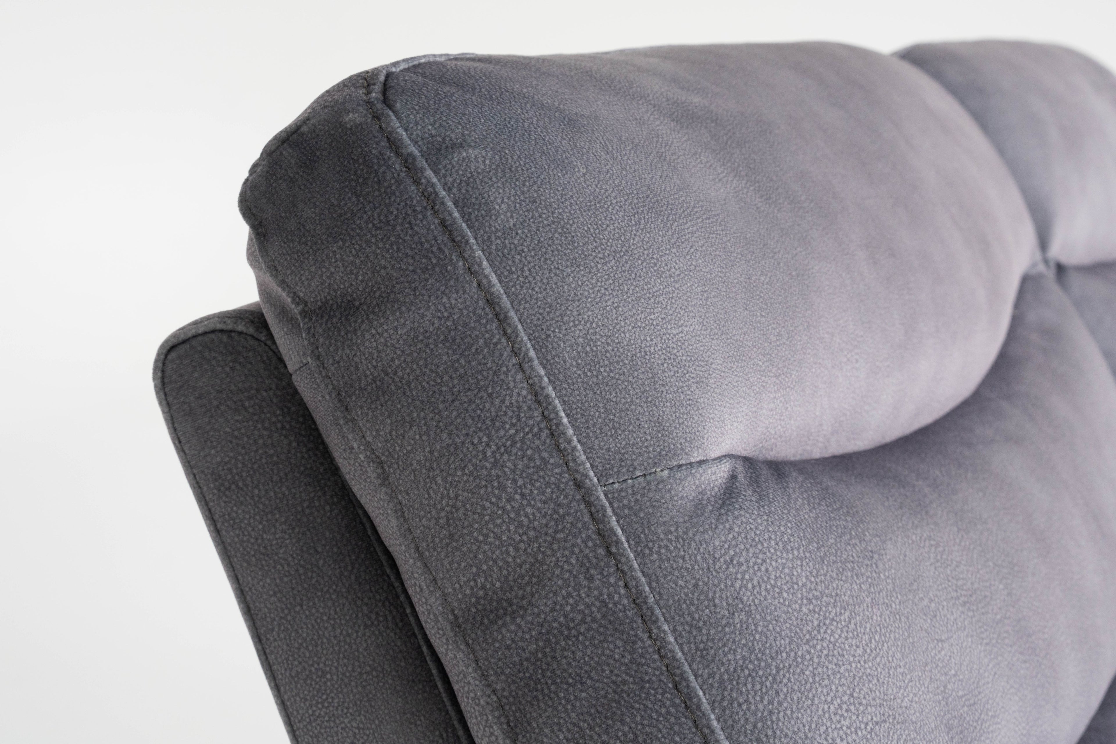 Toledo Steel Grey  Lay-Z-Boy Style Fabric Power Recliner 3 Seater Sofa