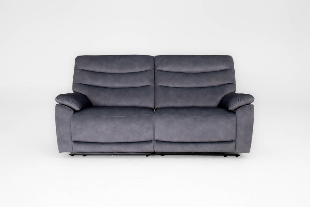 Toledo Steel Grey  Lay-Z-Boy Style Fabric Power Recliner 3 Seater Sofa