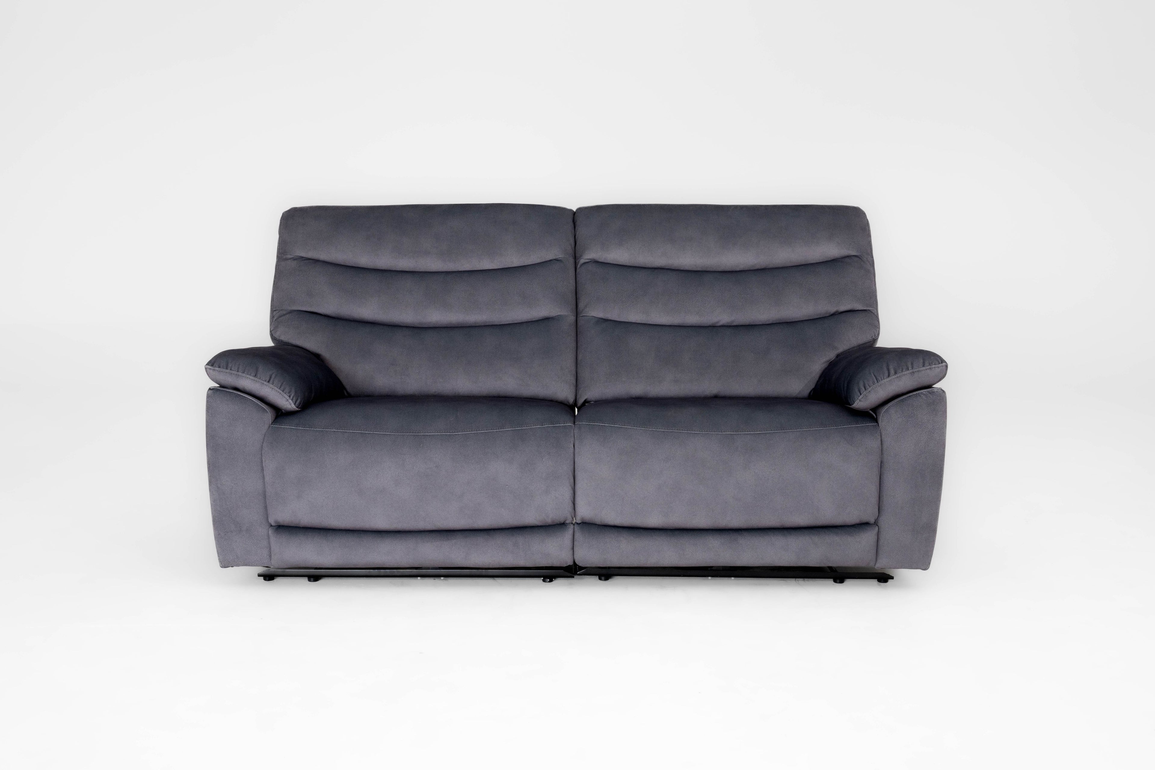 Toledo Steel Grey  Lay-Z-Boy Style Fabric Power Recliner 3 Seater Sofa