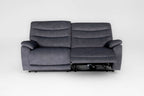 Toledo Steel Grey  Lay-Z-Boy Style Fabric Power Recliner 3 Seater Sofa