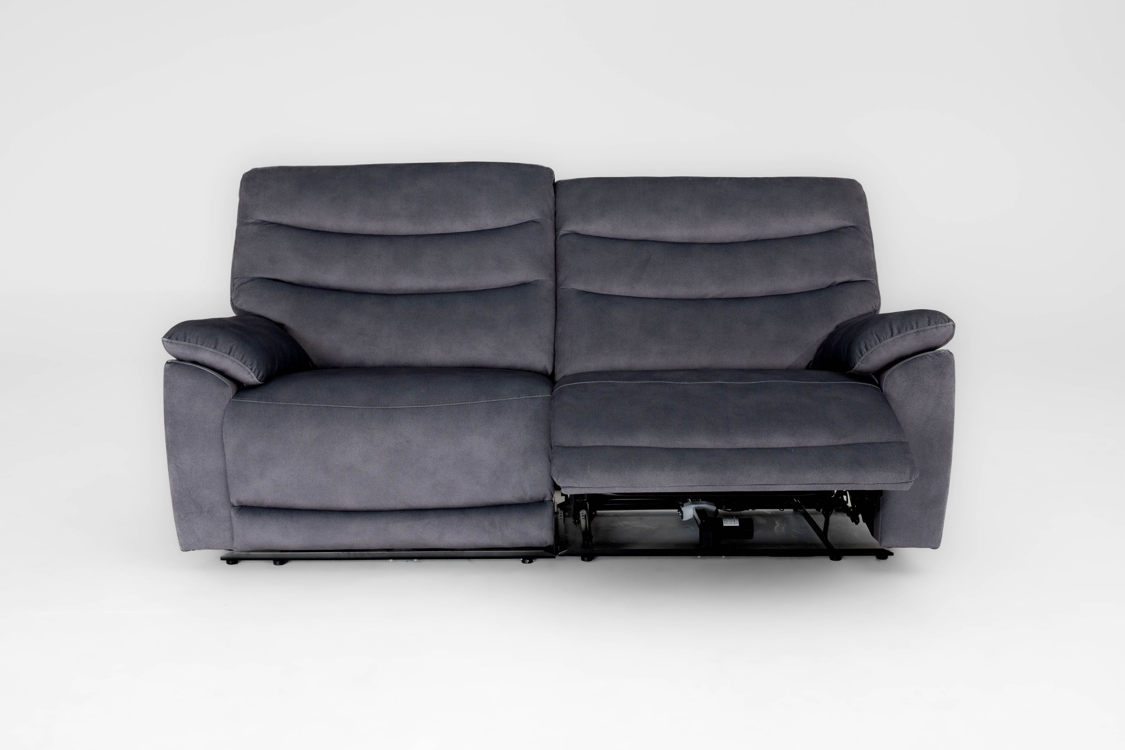 Toledo Steel Grey  Lay-Z-Boy Style Fabric Power Recliner 3 Seater Sofa