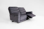 Toledo Steel Grey  Lay-Z-Boy Style Fabric Power Recliner 3 Seater Sofa