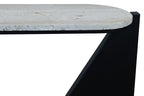 Winton Travertine Top Console Table With Black Acacia Wood Frame