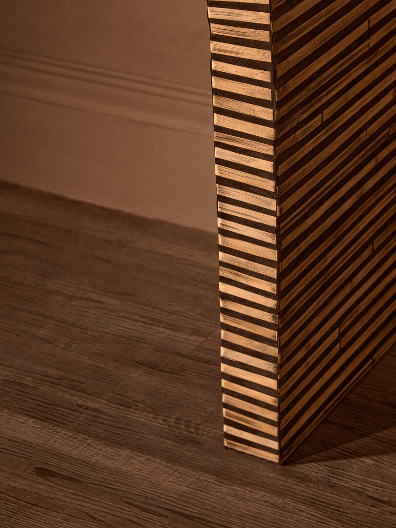 Bambusa Bamboo Inlay Curved Console Table