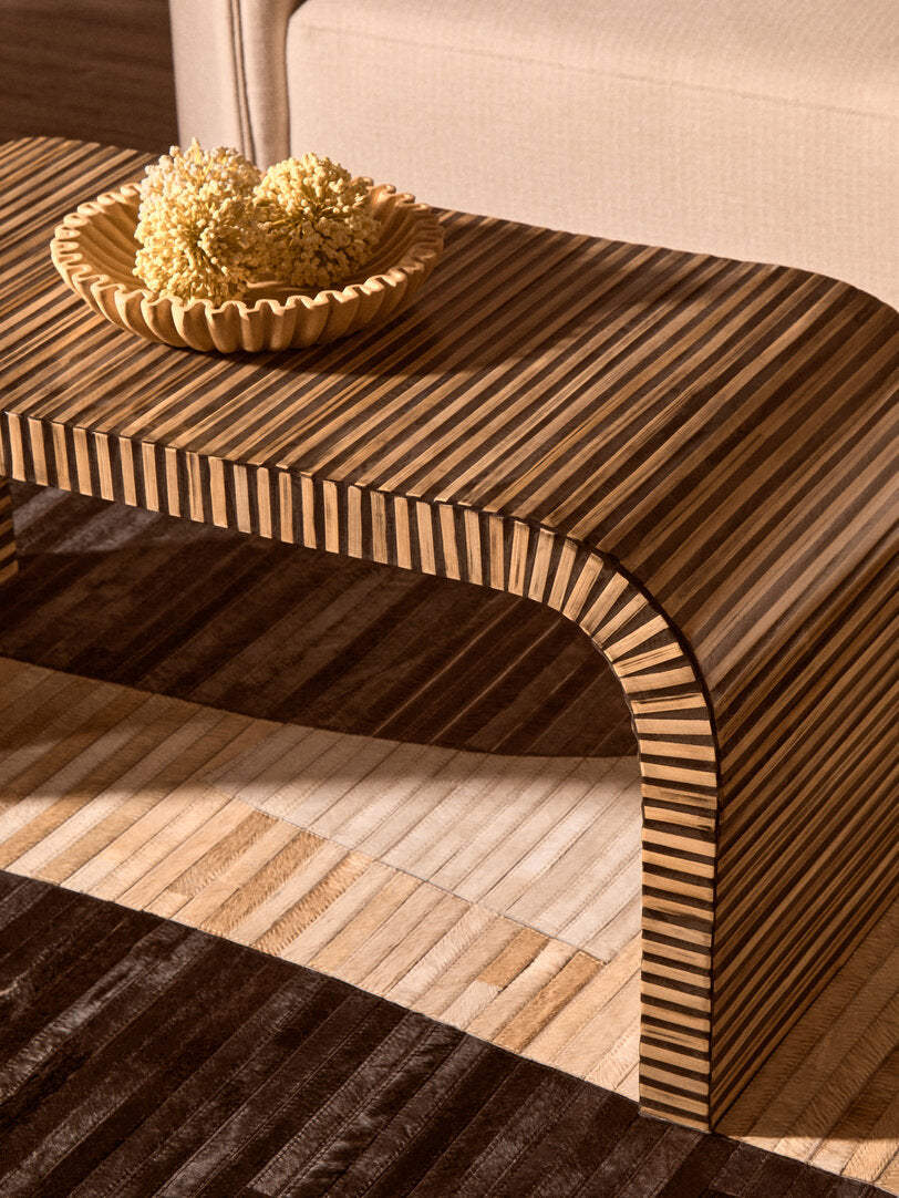 Bambusa Bamboo Inlay Curved Coffee Table