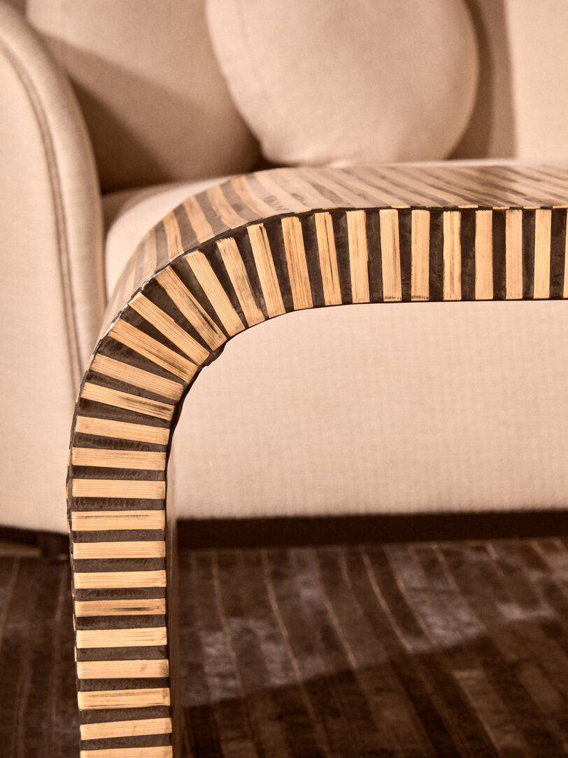 Bambusa Bamboo Inlay Curved Coffee Table