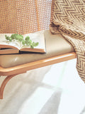 Cebu Natural Cane and Beech Wood Bench with Backrest