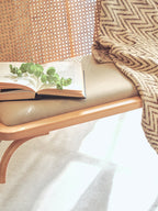 Cebu Natural Cane and Beech Wood Bench with Backrest