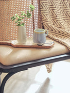 Cebu Natural Cane Bench with Black Beech Wood Frame