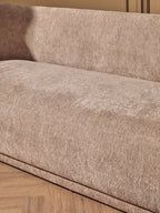 Delray Deep Stone Chenille Curved Three Seater Sofa